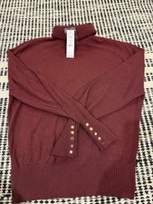 White House Black Market Womens Burgundy Knit...