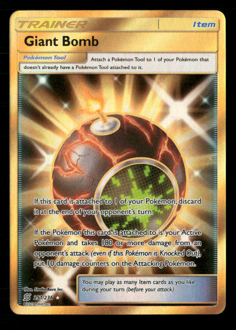 Giant Bomb (Secret) Secret Rare Holo SM - Unified Minds 251/236 NM Pokémon TCG