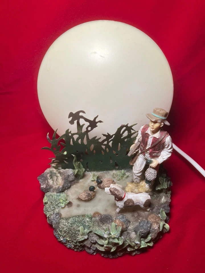 Vintage Rare Shadow Lamp Hunting Scene Sunset Farmhouse Farmyard Decor Retro - Image 4 of 4