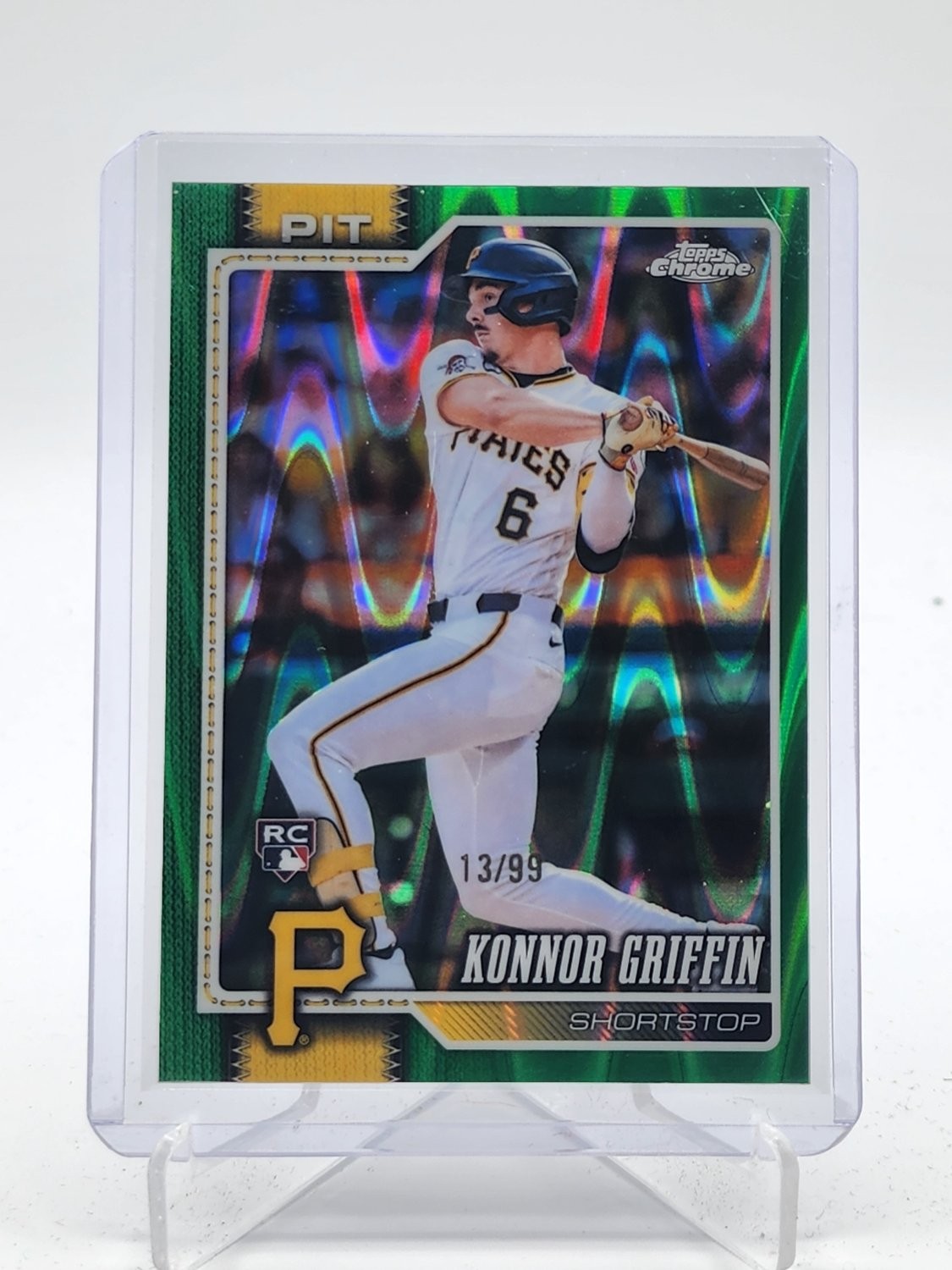 KONNOR GRIFFIN 2026 TOPPS CHROME GREEN RAYWAVE ROOKIE RC /99 #74 PIRATES Q7684