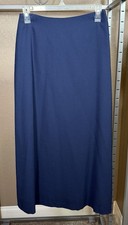 Vintage Ralph Lauren Worsted Wool A Line Skirt Navy Blue Lined USA Made Size 4P