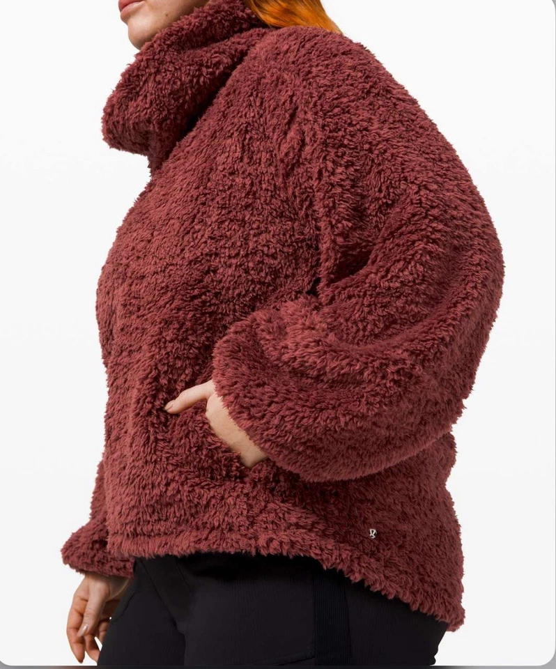 Lululemon Warm Restore Sherpa Pullover Savannah Size M/L Burgundy - Image 4 of 4