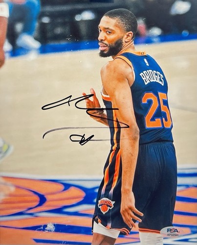 Mikal Bridges Signed New York Knicks 8x10 Photo Autographed PSA/DNA COA