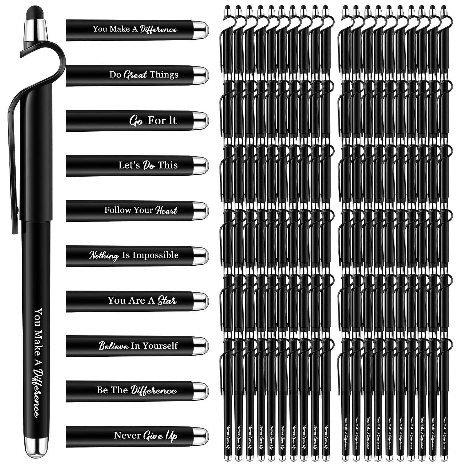 100 Pcs Inspirational Pens Bulk Motivational Ballpoint Pen with Writing Touch...
