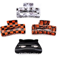 4 Pack Halloween Hair 1 Count Pack of 4 , 4PCS Claw Clips-B