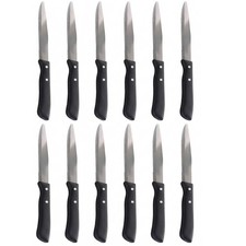 Set 12 Coltelli Bistecca e Pizza Professionali in Acciaio Inox AISI 420 Made in