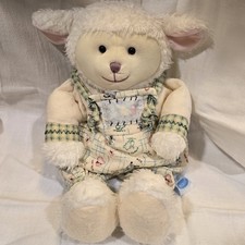 Vintage Eden Floppy Lamb Stuffed Plush Overalls Romper Sleeper Lovey Very Rare