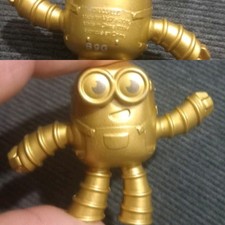 Mcdonalds Happy Meal Gold MINION Figure Robot Raro
