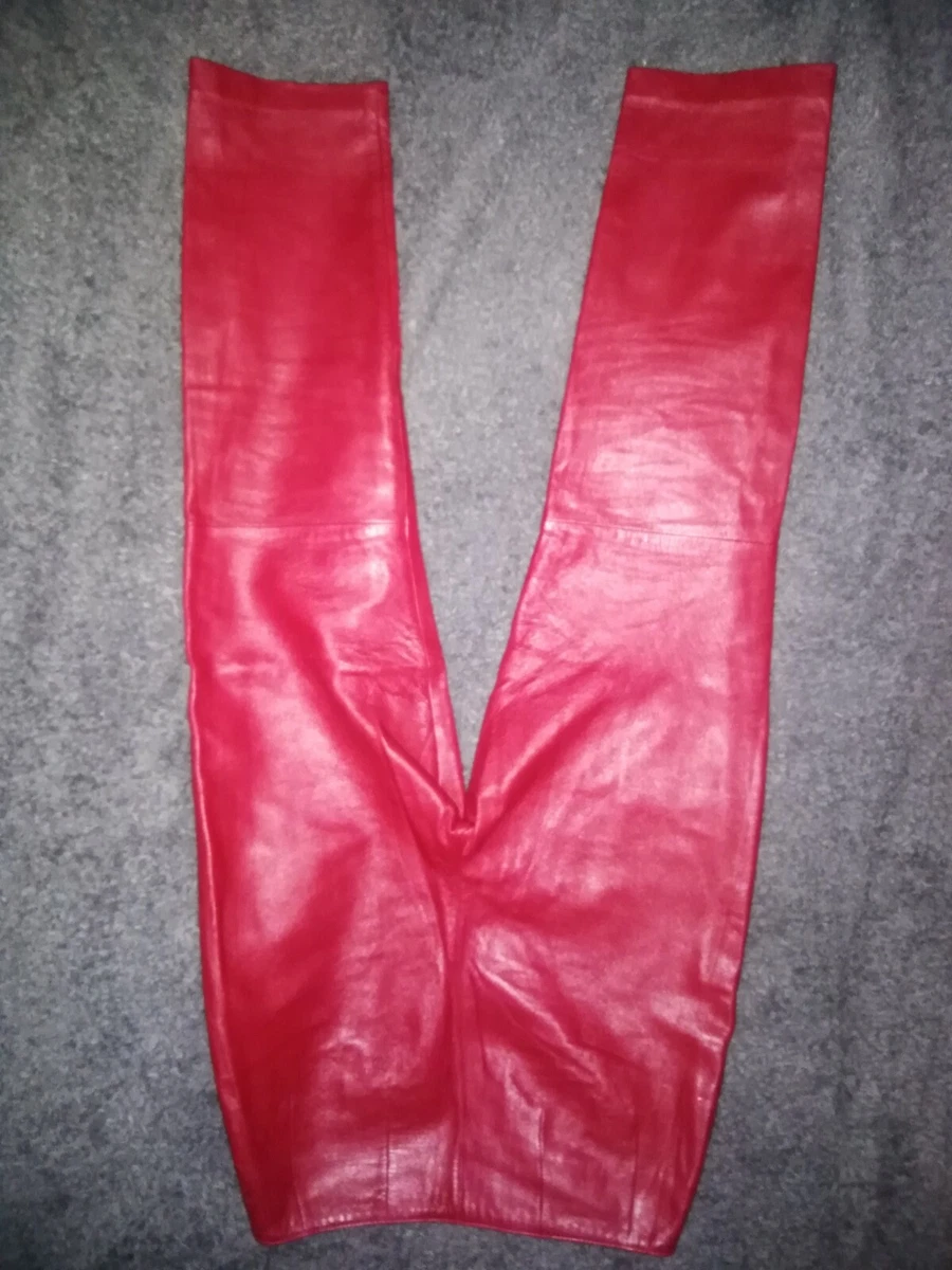 Red leather trousers best sale womens