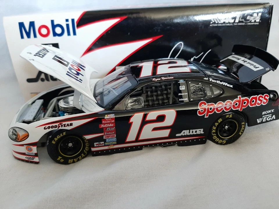 Autographed 2002 Ryan Newman Alltell Mobil1 Speedpass Rookie 1/24 Diecast NASCAR - Image 4 of 4