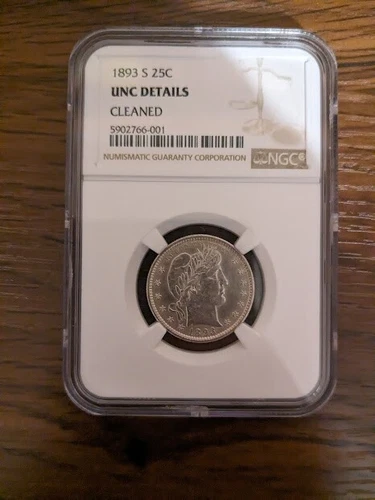 1893 s Barber Quarter NGC UNC Details *Nice Coin* 