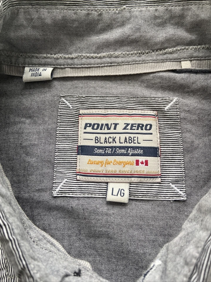 Y2K Grunge Point Zero Black Label Button Up Shirt Size L Skater Retro Garage - Image 4 of 4