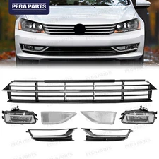 For Volkswagen VW Passat 2012-2015 Front Bumper Fog Lights Corner& Lower Grille