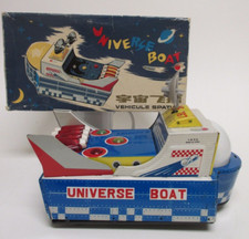 Original UNIVERSE BOAT - VEHICULE SPATIAL in Box / ME 767 Vintage Tin Toy China