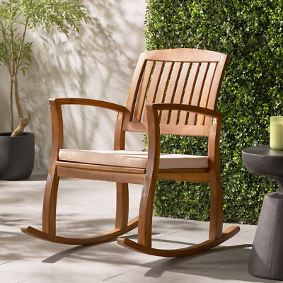 Wooden Outdoor Rocking Chair Patio Rocker Chair Porch Chair for Backyard Garden
