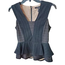 BCBG MAXAZRIA Black Glorya Sleeveless Top Size XXS EUC