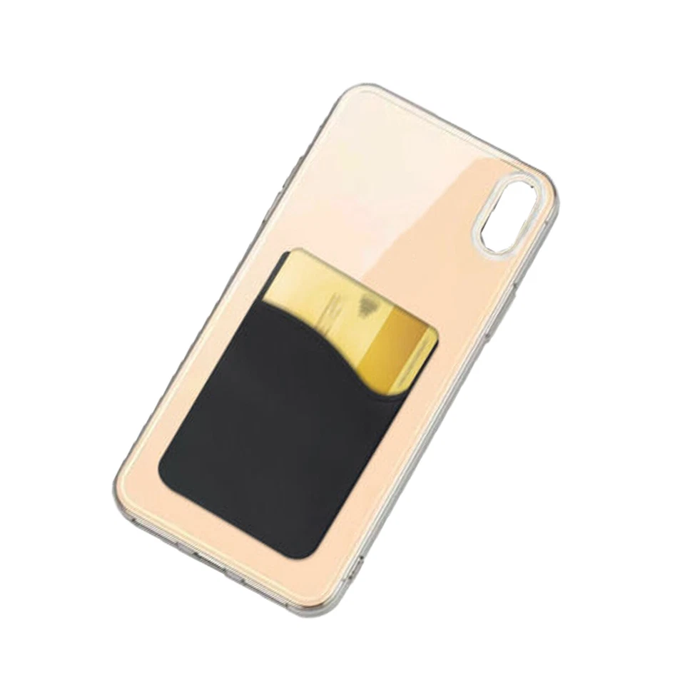 5 PIEZAS Silicona Portatarjetas de Crédito Teléfono Celular Billetera Bolsillo Adhesivo Negro Foto 4 de 4