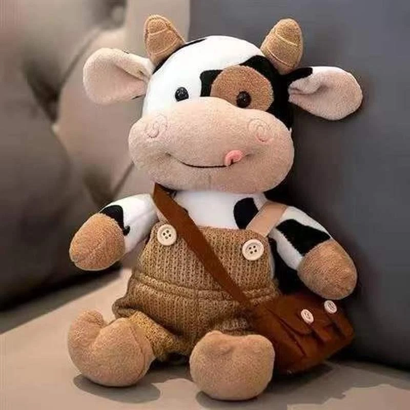 Juguete De Peluche Vaca Lechera 26CM Peluche Con Suéter Almohada De Vaca  Regalo