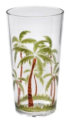 Merritt 20oz Palm Breeze Embossed Tumblers Acrylic Pool /& Patio Glasses Set of 4