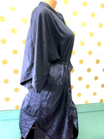 Victoria's Secret Very Sexy Long Satin Kimono Robe Navy Blue M/L NWT
