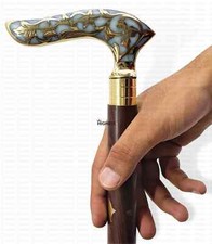 Designer Handmade Solid Metal Walking Stick for Men  Women Made with Natural