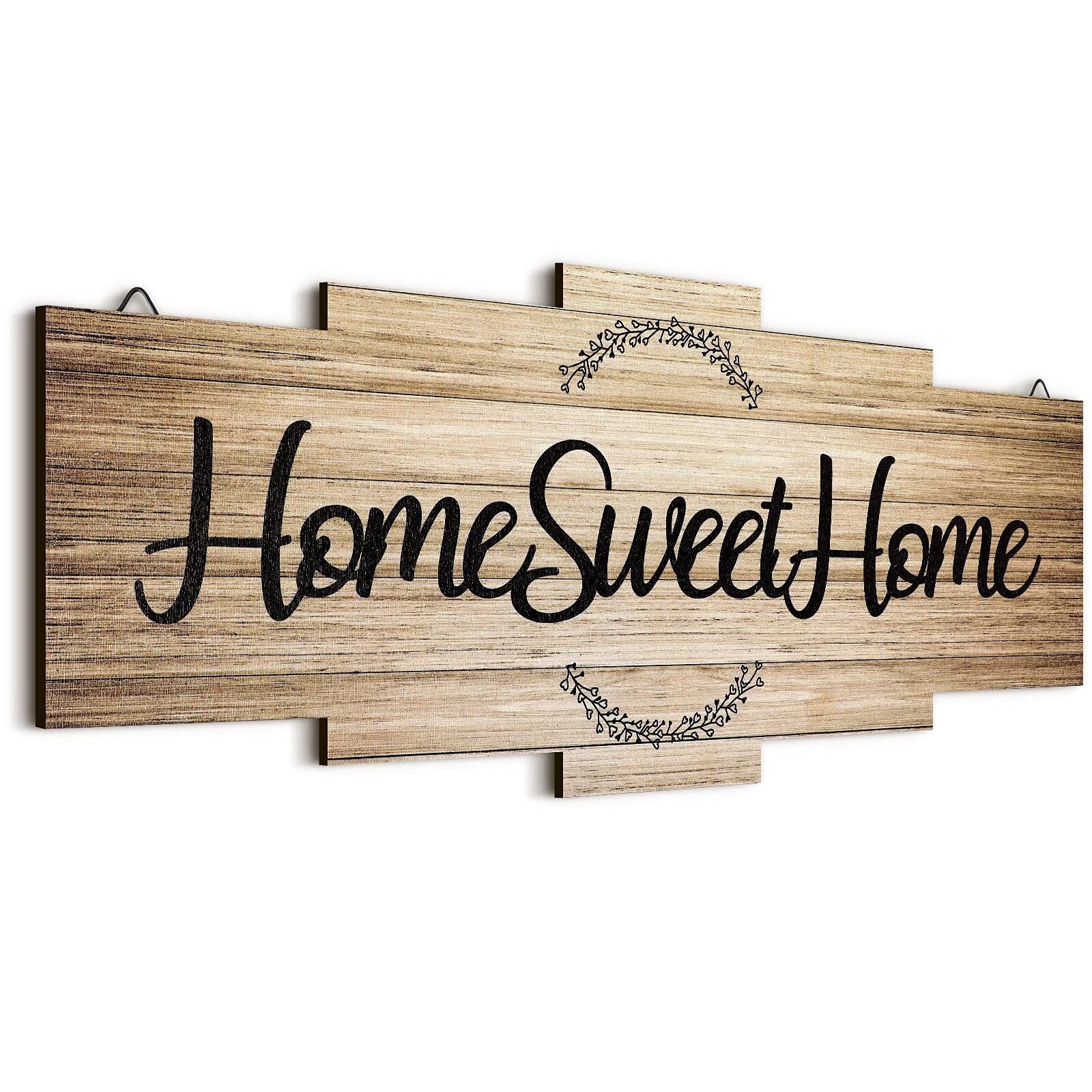 Home Sweet Home Sign, Rustic Wood Home Wall Decor, Large Farmhouse Home Sign ...