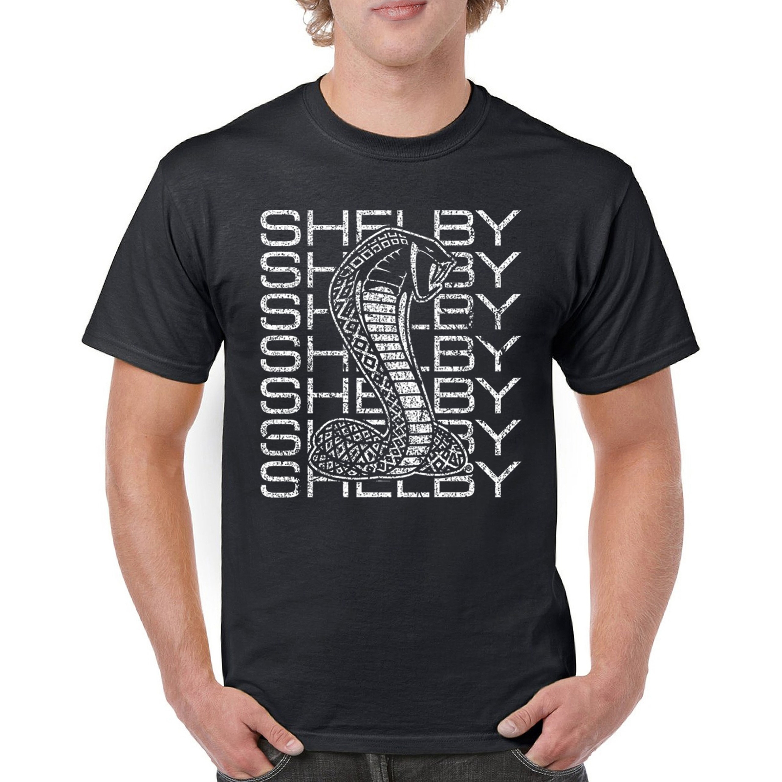 ALTRA T shirt vintage impilata Shelby Cobra GT500 Mustang powered by Ford maglietta uomo