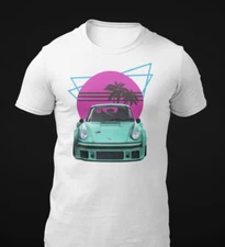Retrowave Miami Sun & Palms 80's Super Car Short-Sleeve Unisex T-Shirt