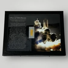 Original NASA Challenger STS-8 Space Shuttle Flown Gold Thermal Pad Display COA