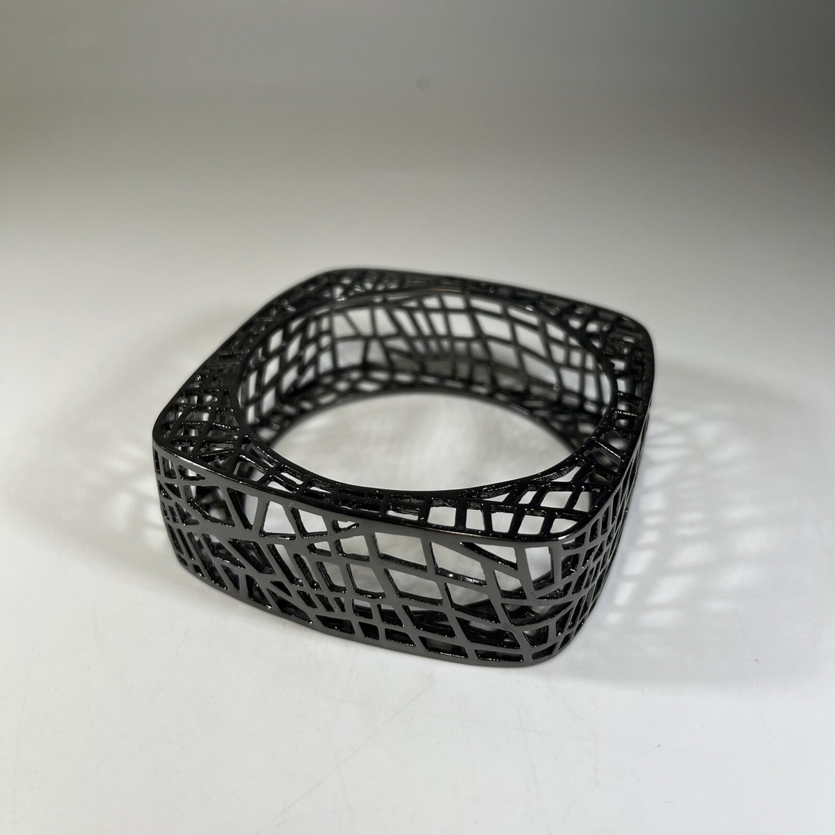 Jewelmint Bird Cage Bangle Bracelet, Gunmetal Gray Fashion Jewelry