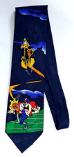 1994 Looney Tunes Mania necktie Taz and Daffy Duck 58 inch polyester
