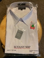 MENS New Botany 500 Dress Shirt. Short Sleeves. 16 White.  2