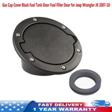 Gas Cap Cover Fuel Tank Door Fuel Filler Caps Door for Jeep Wrangler JK 2007-18