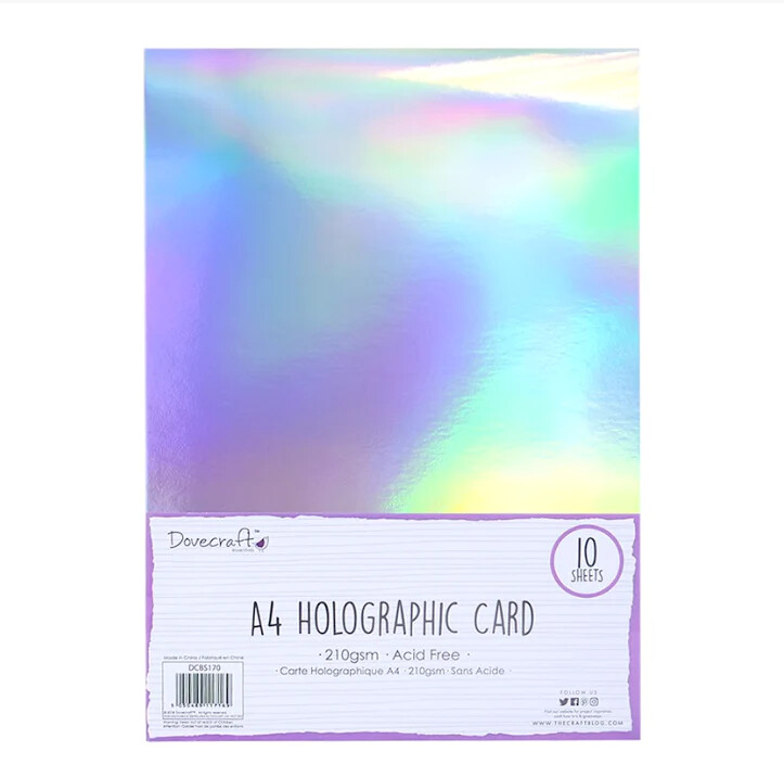 dovecraft holographic card Dovecraft Essentials A4 Mirror Card-Silver, Multi Colour, 1 : Amazon.co.uk:  Home & Kitchen main image 1
