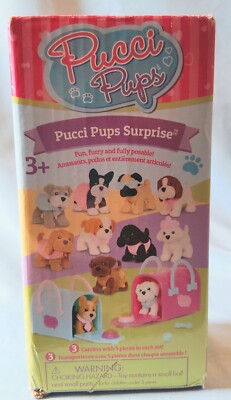 Pucci Pups Surprise, Toy Animals 3 Carriers with 5 pieces in each set New in Box