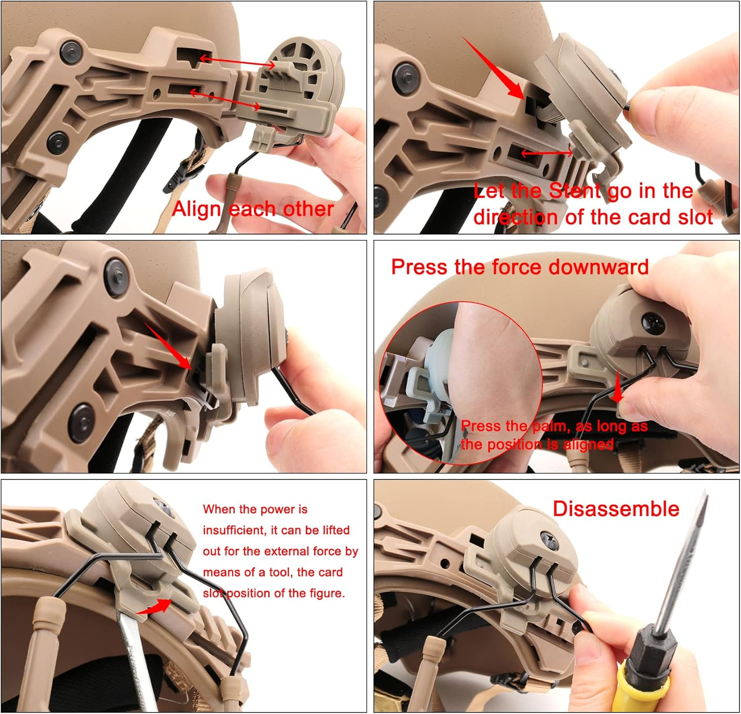 1Pair COMTA Tactical Helmet Headset Adapter for Team Wendy Bump & Ballistic Helmets