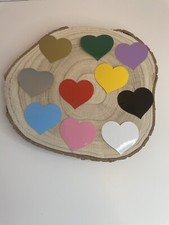 48 x HEART SHAPED VINYL STICKERS - WEDDING VALENTINE - CRAFT CARD MAKING- MULTI