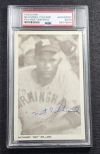 NATHANIEL NAT POLLARD Signed Real Photo Postcard-NEGRO LEAGUES-PSA
