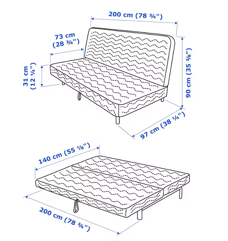 IKEA NYHAMN SOFA BED WITH CUSHIONS eBay