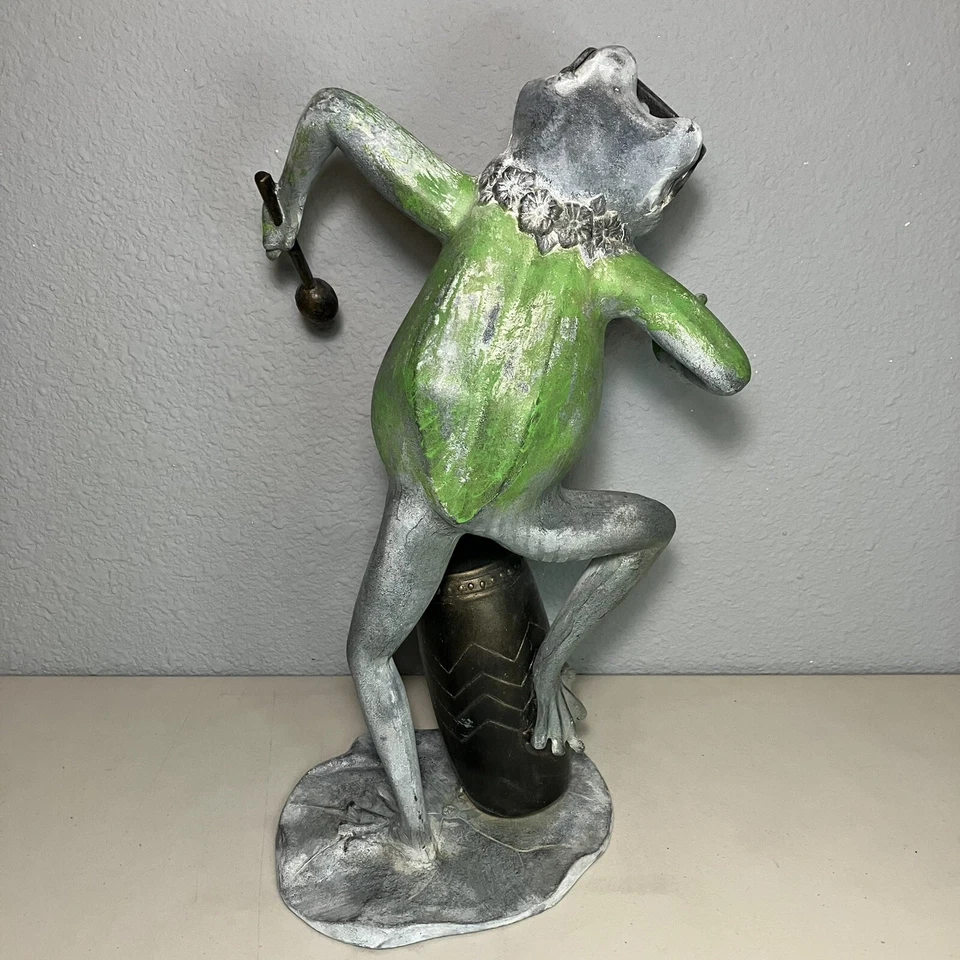 Drummer Frog Garden Sculpture Statue Musician 21"H ~ SPI Home - Image 4 of 4