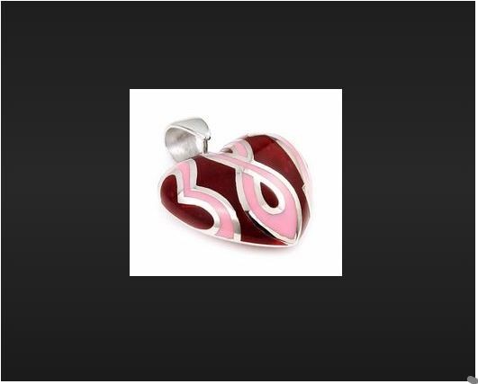 DESIGNO ALAN K STERLING SILVER PENDANT HEART 381 PINK UNIQUE RARE