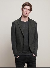  598 NWT Brand New John Varvatos Woodward Peak Lapel Vest Grey EU 48 USA 38