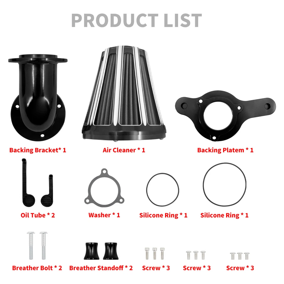 CNC Sucker Filtre à Air Nettoyeur d'air Gris Pour Harley Touring Trike 2017-2022 - Photo 4/4