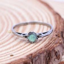 Natural Labradorite Gemstone Engagement Ring 925 Sterling Silver Jewelry Gifts