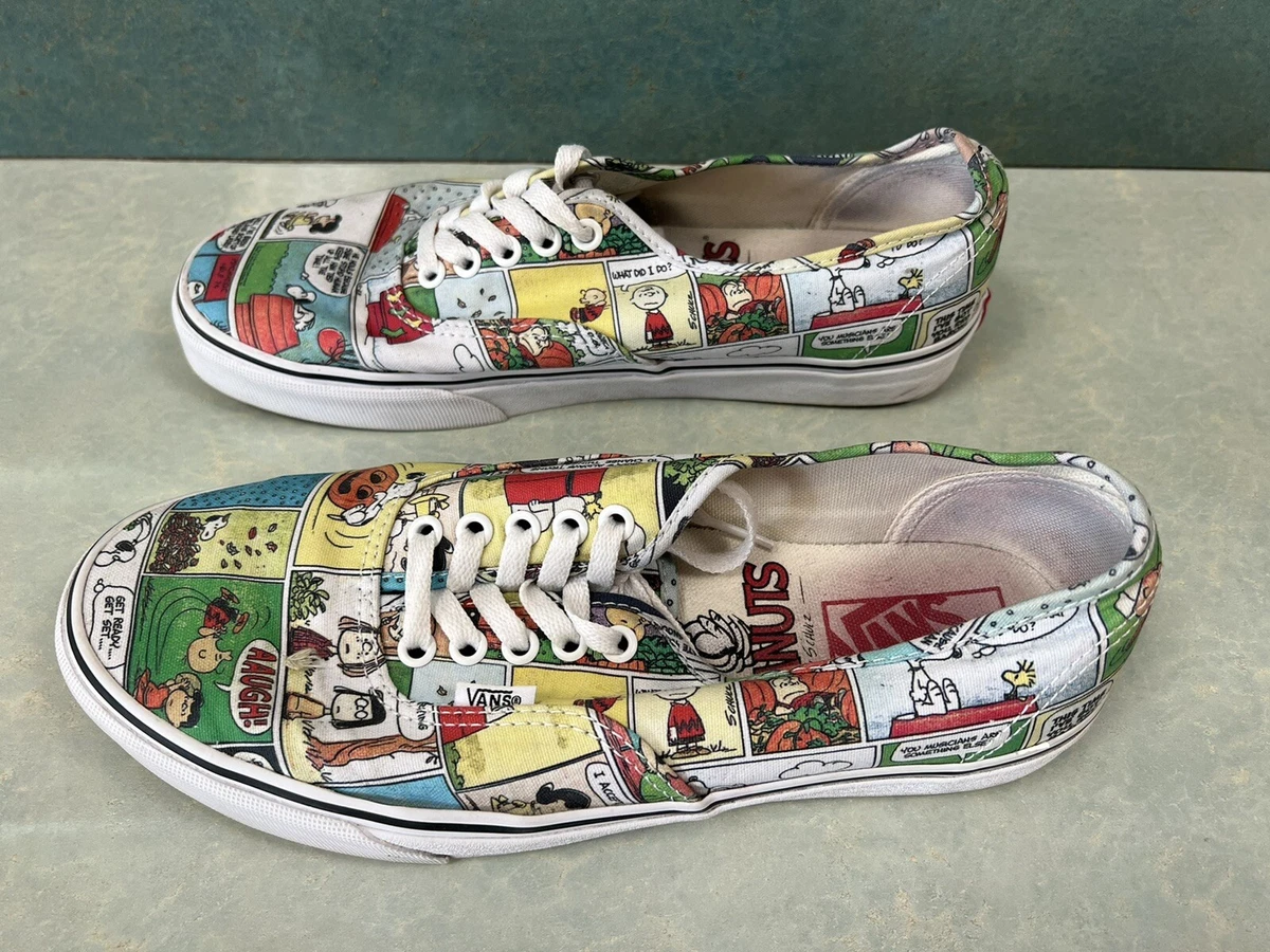 VANS X Peanuts Snoopy Charlie Brown Comic Strip Sneakers Shoes Men&#039;s Size 9 eBay