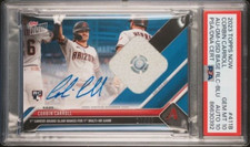 CORBIN CARROLL PSA 10 w/ 10 AUTO GAME-USED ROOKIE BASE RELIC 2023 TOPPS NOW /49