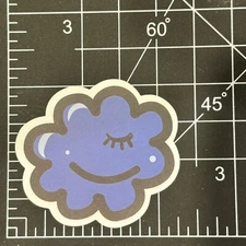 Cloud Dark Blue Smiling Cartoon Matte- Vinyl Decal Sticker Bomb Kawaii Fun
