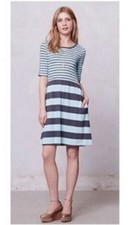 ANTHROPOLOGIE SATURDAY SUNDAY Short Sleeve Striped HARPER Dress ~ Size S
