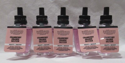 White Barn Bath & Body Works Wallflower Bulb Lot Set 5 CRANBERRY ORANGE SELTZER