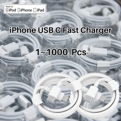 20W PD USB C Type C Fast Charger Cable Lot For iPhone 14 13 12 11 XR XS X 8 iPad